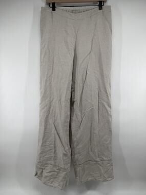 Pure Jill Linen-Blend Wide-Leg Pants Beige Medium 100% Linen NWOT